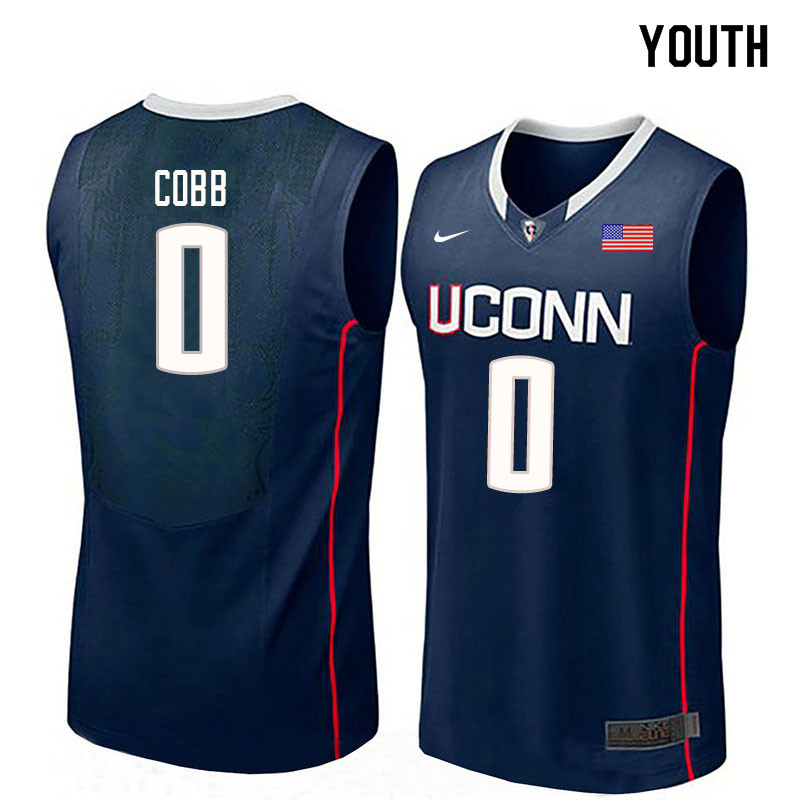 Youth #8 Eric Cobb Uconn Huskies College Basketball Jerseys Sale-Navy